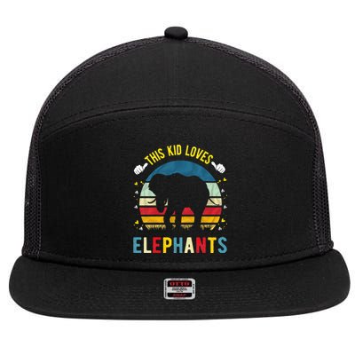 This Loves Elephants And Elephant Gift 7 Panel Mesh Trucker Snapback Hat