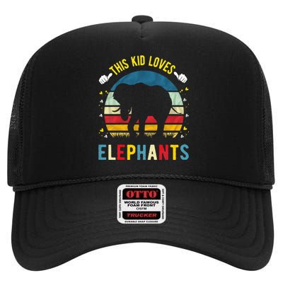 This Loves Elephants And Elephant Gift High Crown Mesh Back Trucker Hat