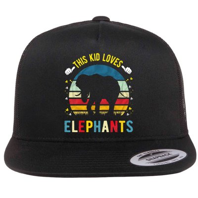 This Loves Elephants And Elephant Gift Flat Bill Trucker Hat