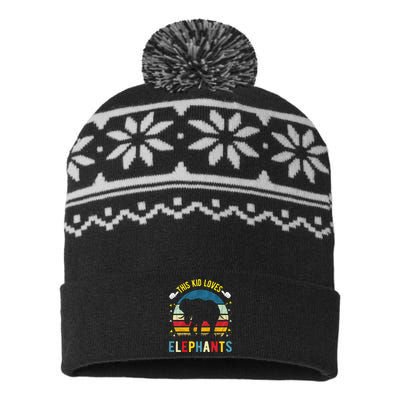 This Loves Elephants And Elephant Gift USA-Made Snowflake Beanie