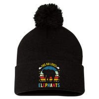 This Loves Elephants And Elephant Gift Pom Pom 12in Knit Beanie