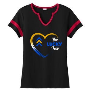 The Lucky Few Down Syndrome Awareness Heart Ladies Halftime Notch Neck Tee