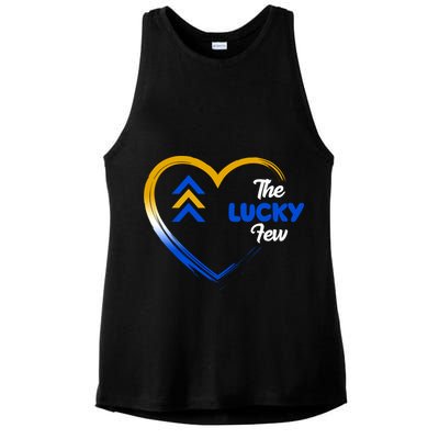 The Lucky Few Down Syndrome Awareness Heart Ladies PosiCharge Tri-Blend Wicking Tank