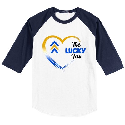 The Lucky Few Down Syndrome Awareness Heart Baseball Sleeve Shirt