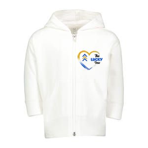 The Lucky Few Down Syndrome Awareness Heart Toddler Zip Fleece Hoodie