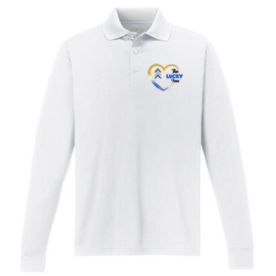 The Lucky Few Down Syndrome Awareness Heart Performance Long Sleeve Polo