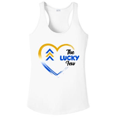 The Lucky Few Down Syndrome Awareness Heart Ladies PosiCharge Competitor Racerback Tank