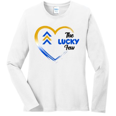 The Lucky Few Down Syndrome Awareness Heart Ladies Long Sleeve Shirt