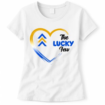 The Lucky Few Down Syndrome Awareness Heart Womens T-Shirt