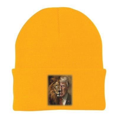 Trump Lion Face Usa President American 2024 Maga Usa Knit Cap Winter Beanie