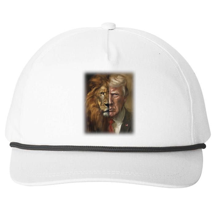 Trump Lion Face Usa President American 2024 Maga Usa Snapback Five-Panel Rope Hat