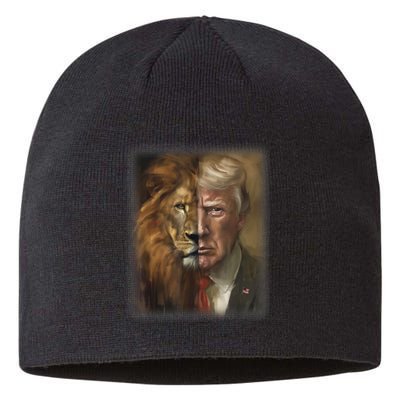 Trump Lion Face Usa President American 2024 Maga Usa Sustainable Beanie