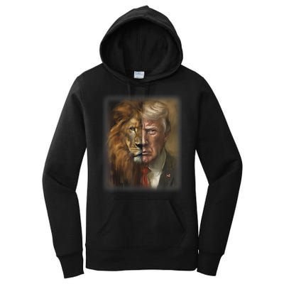 Trump Lion Face Usa President American 2024 Maga Usa Women's Pullover Hoodie