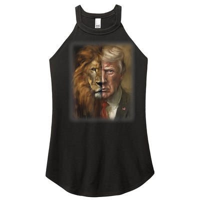 Trump Lion Face Usa President American 2024 Maga Usa Women’s Perfect Tri Rocker Tank