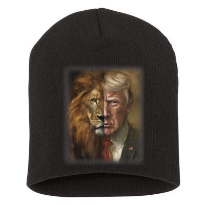 Trump Lion Face Usa President American 2024 Maga Usa Short Acrylic Beanie