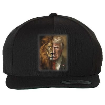 Trump Lion Face Usa President American 2024 Maga Usa Wool Snapback Cap