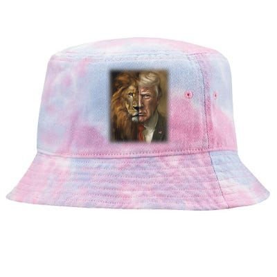 Trump Lion Face Usa President American 2024 Maga Usa Tie-Dyed Bucket Hat