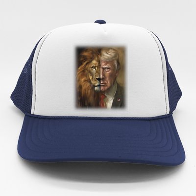 Trump Lion Face Usa President American 2024 Maga Usa Trucker Hat