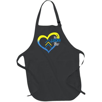 The Lucky Few Heart Ribbon Three Arrows Down Syndrome Full-Length Apron With Pockets