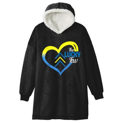 The Lucky Few Heart Ribbon Three Arrows Down Syndrome Hooded Wearable Blanket