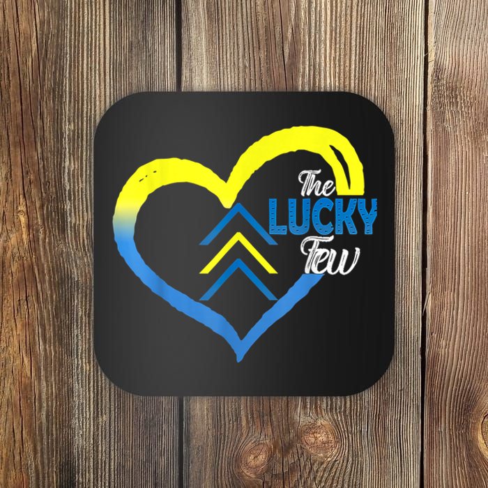 The Lucky Few Heart Ribbon Three Arrows Down Syndrome Coaster