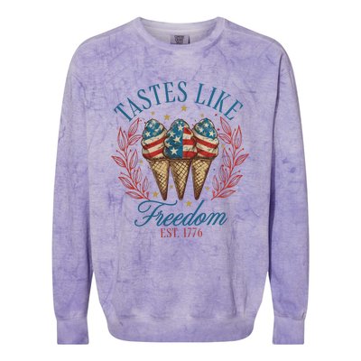 Tastes Like Freedom 4th Of July Colorblast Crewneck Sweatshirt