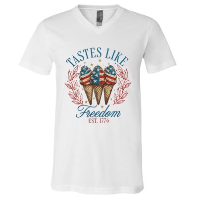 Tastes Like Freedom 4th Of July V-Neck T-Shirt