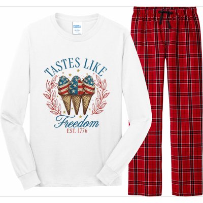 Tastes Like Freedom 4th Of July Long Sleeve Pajama Set