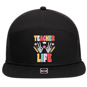 Teacher Life Fun School 7 Panel Mesh Trucker Snapback Hat