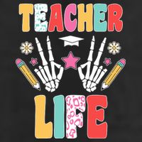 Teacher Life Fun School 7 Panel Mesh Trucker Snapback Hat