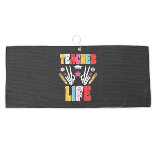 Teacher Life Fun School Large Microfiber Waffle Golf Towel