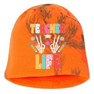 Teacher Life Fun School Kati - Camo Knit Beanie