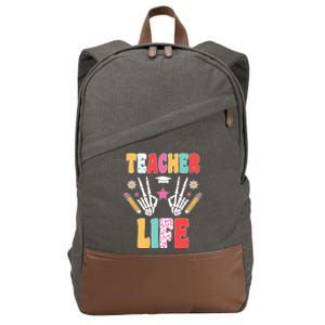 Teacher Life Fun School Cotton Canvas Backpack