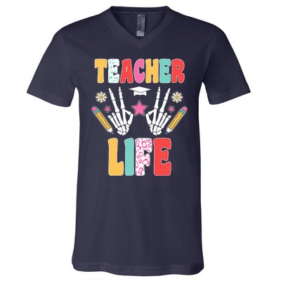 Teacher Life Fun School V-Neck T-Shirt