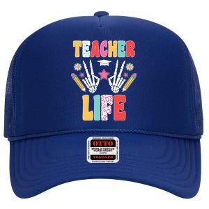 Teacher Life Fun School High Crown Mesh Back Trucker Hat