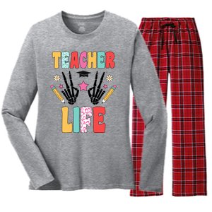 Teacher Life Fun School Women's Long Sleeve Flannel Pajama Set 