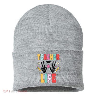 Teacher Life Fun School Sustainable Knit Beanie