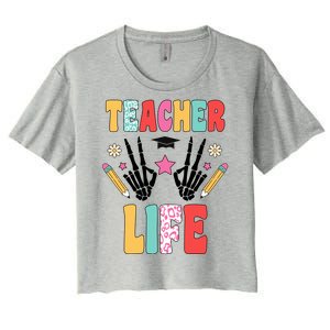 Teacher Life Fun School Women's Crop Top Tee