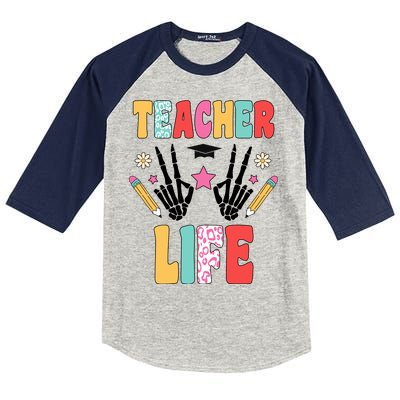 Teacher Life Fun School Kids Colorblock Raglan Jersey