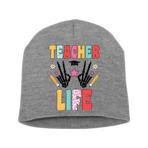 Teacher Life Fun School Short Acrylic Beanie