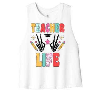 Teacher Life Fun School Women's Racerback Cropped Tank