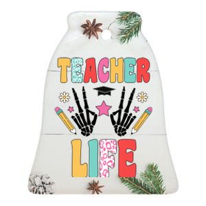 Teacher Life Fun School Ceramic Bell Ornament