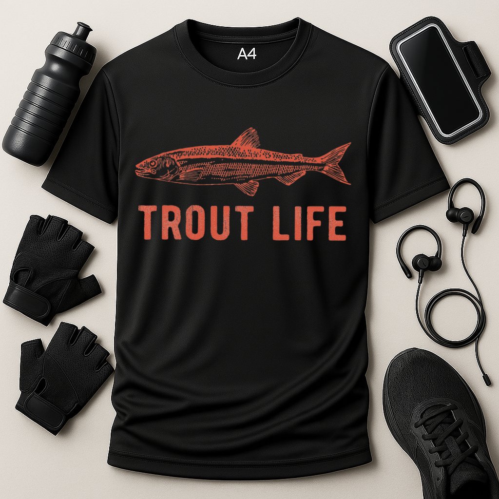Trout Life Fly Fishing Fishing Cooling Performance Crew T-Shirt