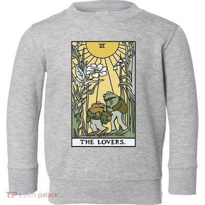 The Lovers Frog Toad Tarot Card Cottagecore Toddler Sweatshirt