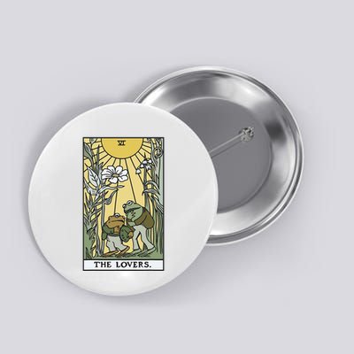 The Lovers Frog Toad Tarot Card Cottagecore Button