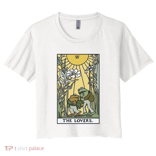 The Lovers Frog Toad Tarot Card Cottagecore Crop Top
