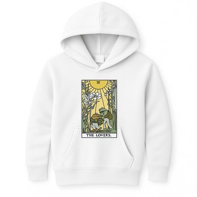 The Lovers Frog Toad Tarot Card Cottagecore Kids Hoodie