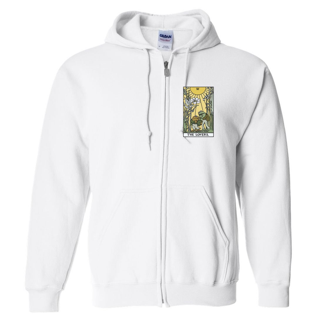 The Lovers Frog Toad Tarot Card Cottagecore Full Zip Hoodie