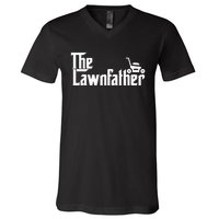 The Lawn Father Funny Lawn Mower Dad Gift V-Neck T-Shirt