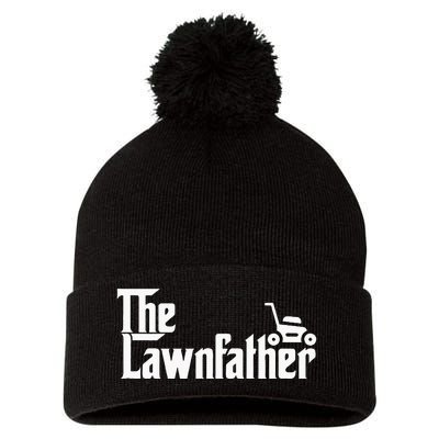 The Lawn Father Funny Lawn Mower Dad Gift Pom Pom 12in Knit Beanie